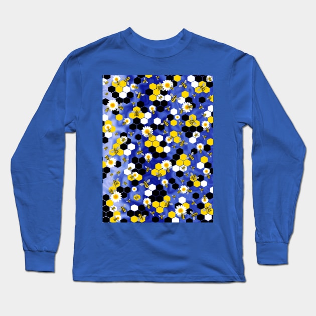 HONEYCOMB Bees And Flowers Long Sleeve T-Shirt by SartorisArt1